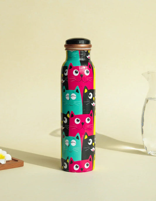 Happy Whiskers Copper Bottle