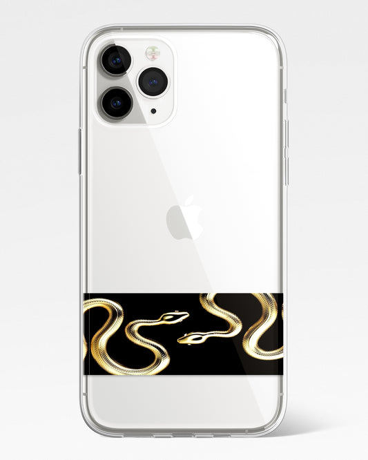 Golden Serpents Transparent Silicone Phone Cover