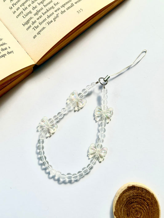 Dreamy Crystal Bow Phone Chain Charm - Casebasket