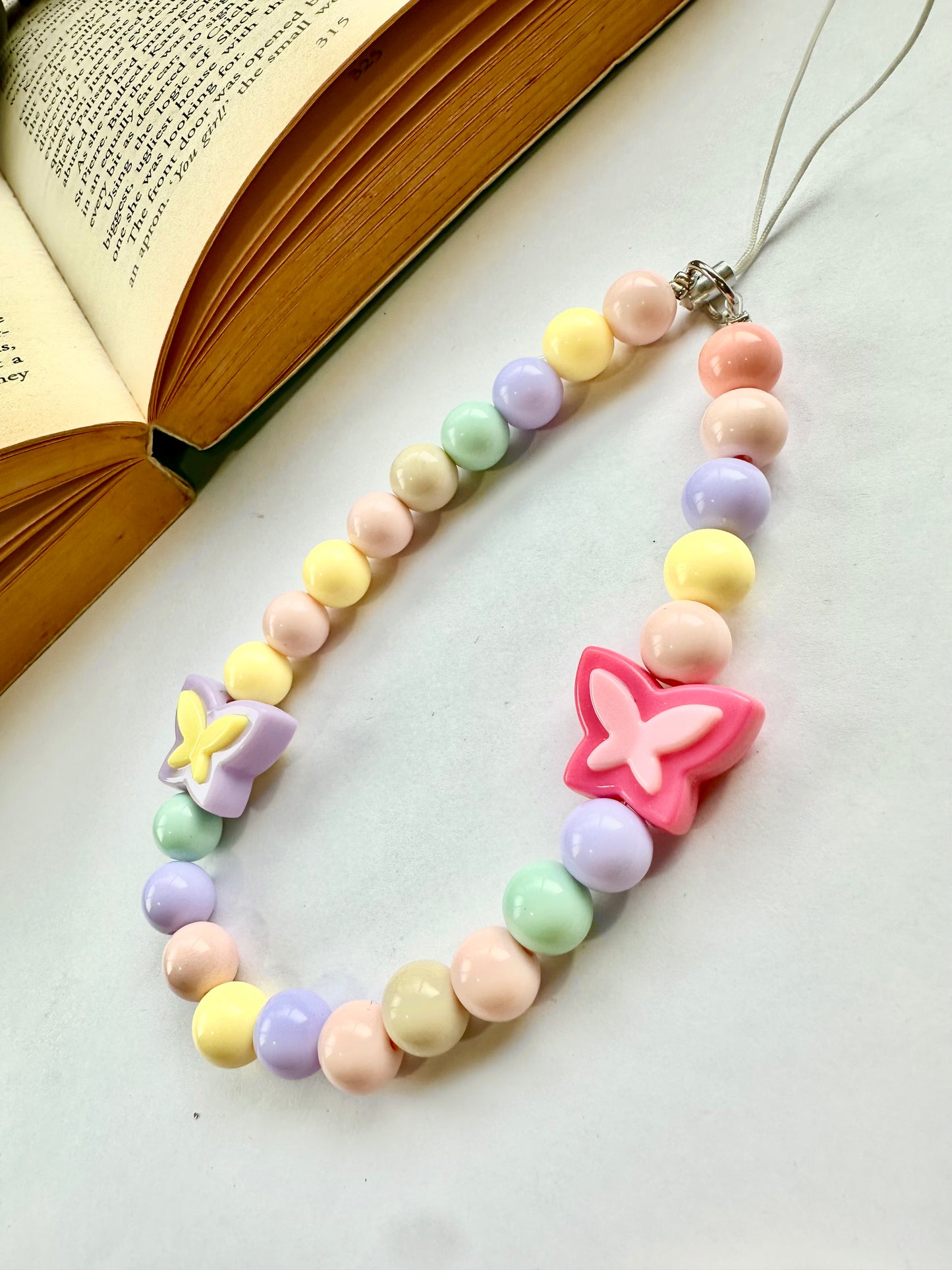 Pastel Butterfly Phone Chain Charm