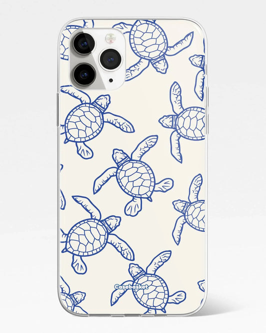 Blue Drift Turtle Print Phone Cover
