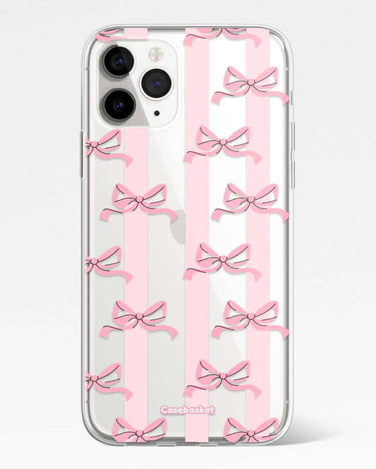 Candy Stripe Bow Silicone Phone Cover