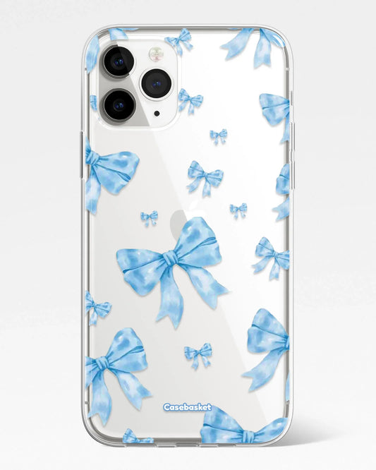 Blue Satin Bows Silicone Phone Cover