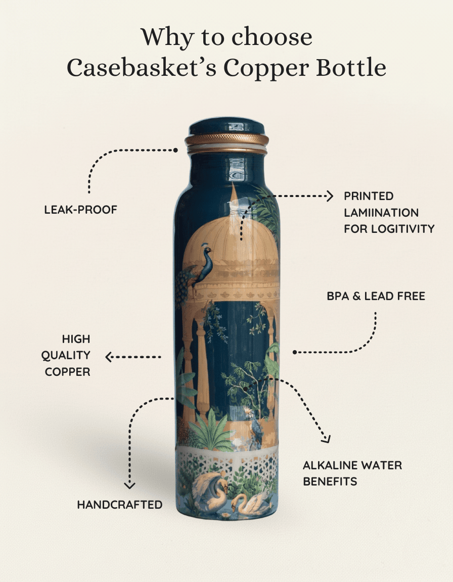 Royal Peacock Palace Copper Bottle