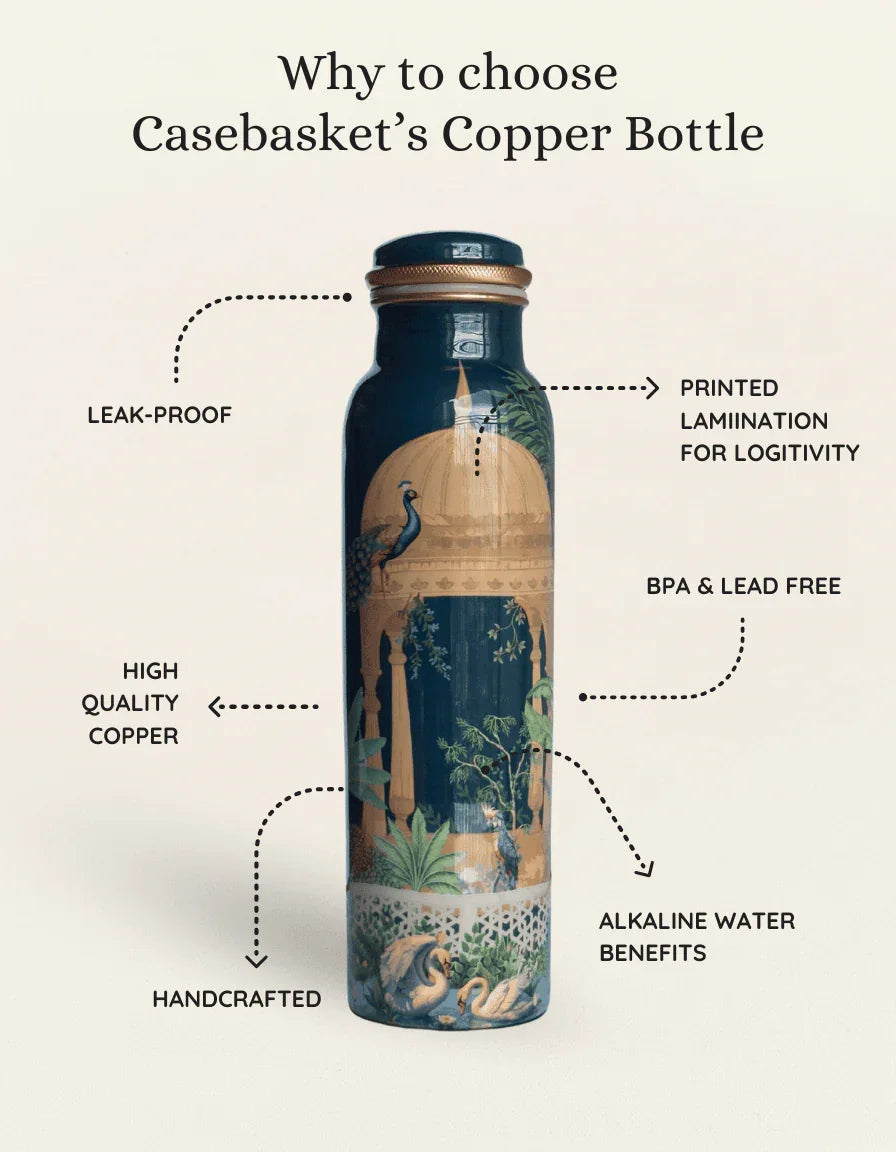 Royal Peacock Palace Copper Bottle