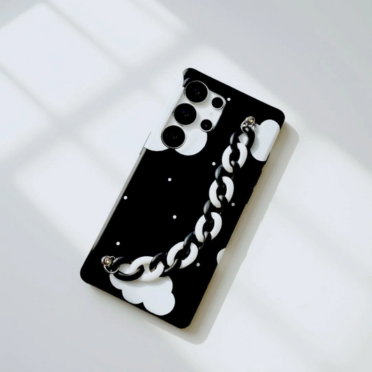 Black Sky White Black Chain Phone Cover