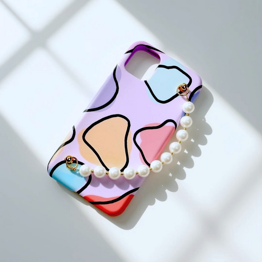 Colorful Tints Pearl Chain Phone Cover