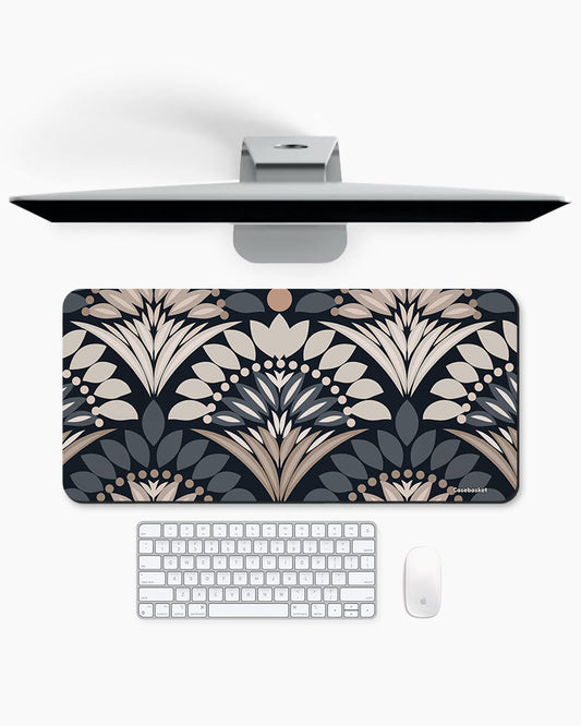 Dark Florale Print Desk Mat
