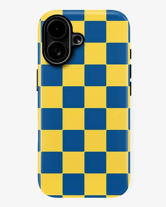 Cobalt Grid Glossy Armour Shell Phone Cover