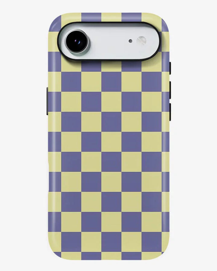 Lavender Check Glossy Armour Shell Phone Cover