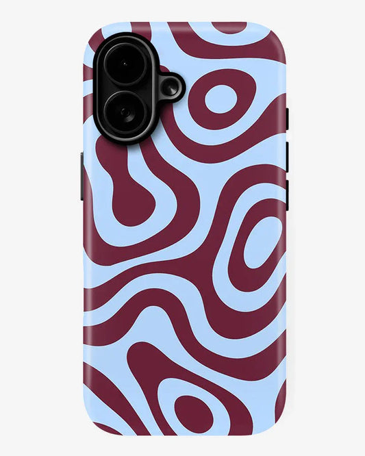 Burgundy Blue Glossy Armour Shell Phone Cover