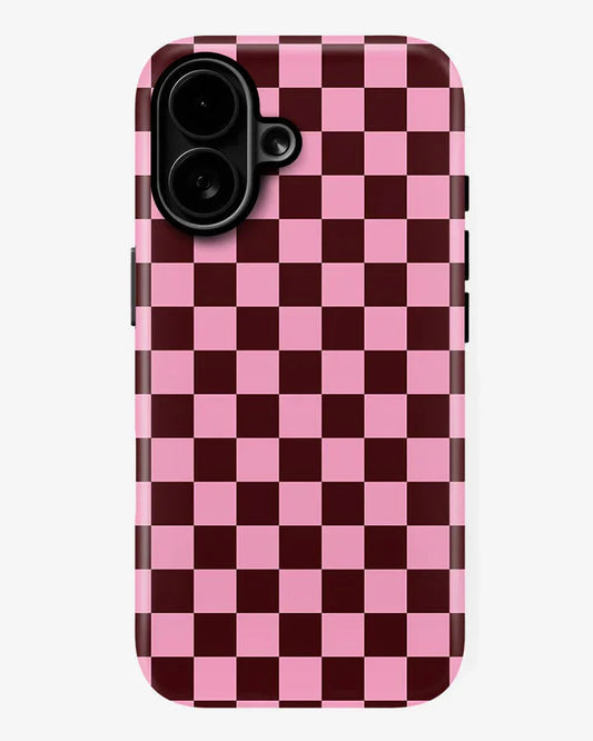Rose Grid Glossy Armour Shell Phone Cover