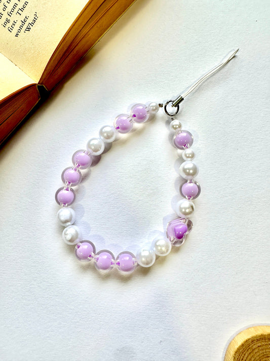 Sugar Lilac Pearls Phone Chain Charm