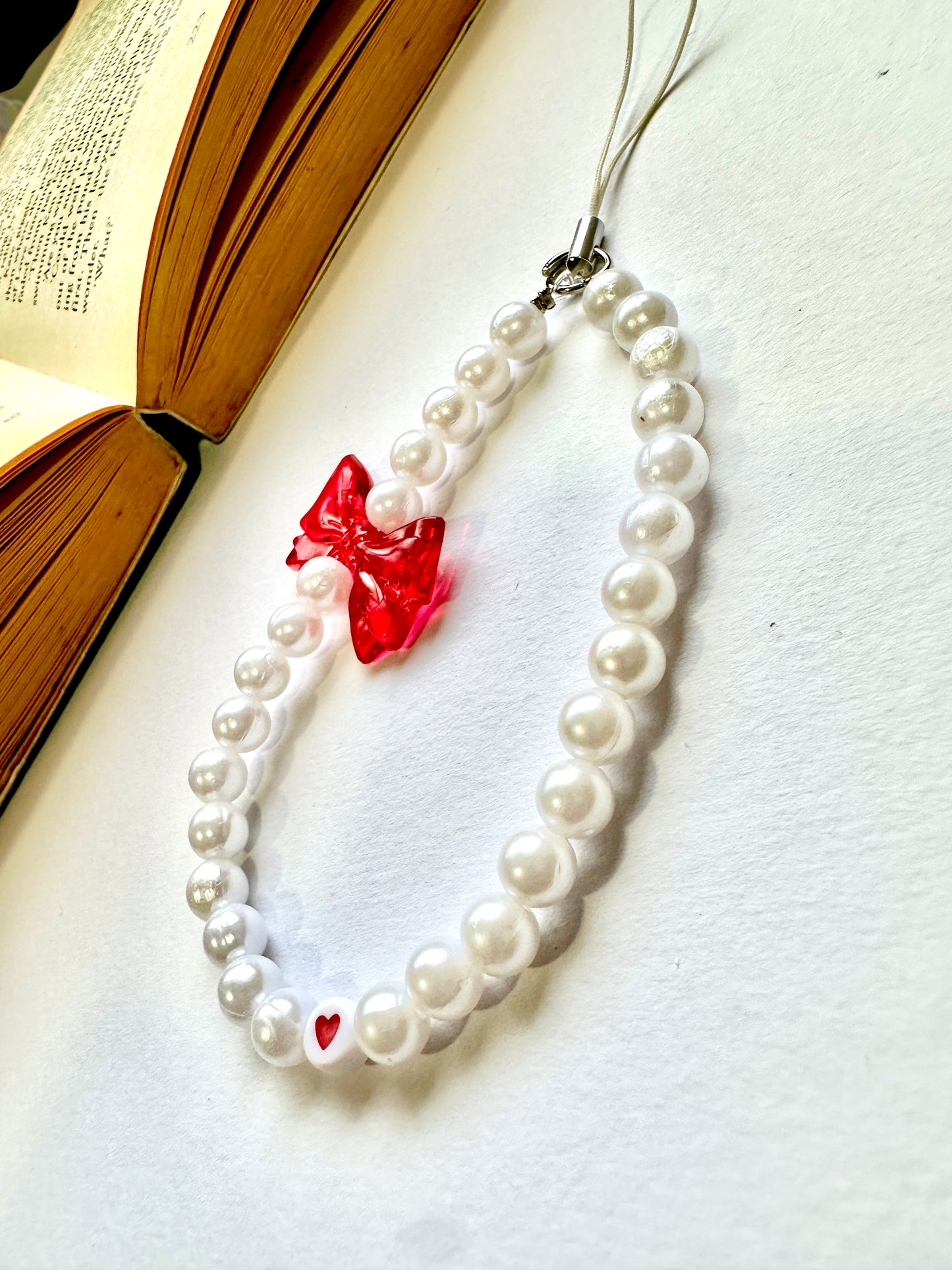 Ruby Pearls Phone Chain Charm