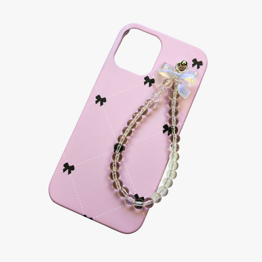 Knotique Glow in Dark Bow Pearl Fall Chain Phone Cover