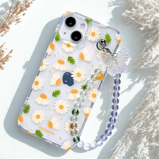 DaisyBaezy Transparent Pearlfly Fall Chain Phone Cover