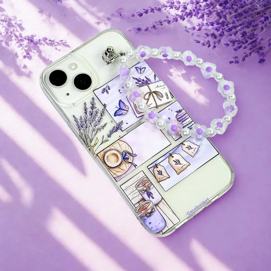 Soft Lilac Stories Transparent Fall Chain Phone Cover