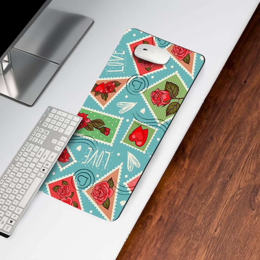 Amour Rose Print Desk Mat