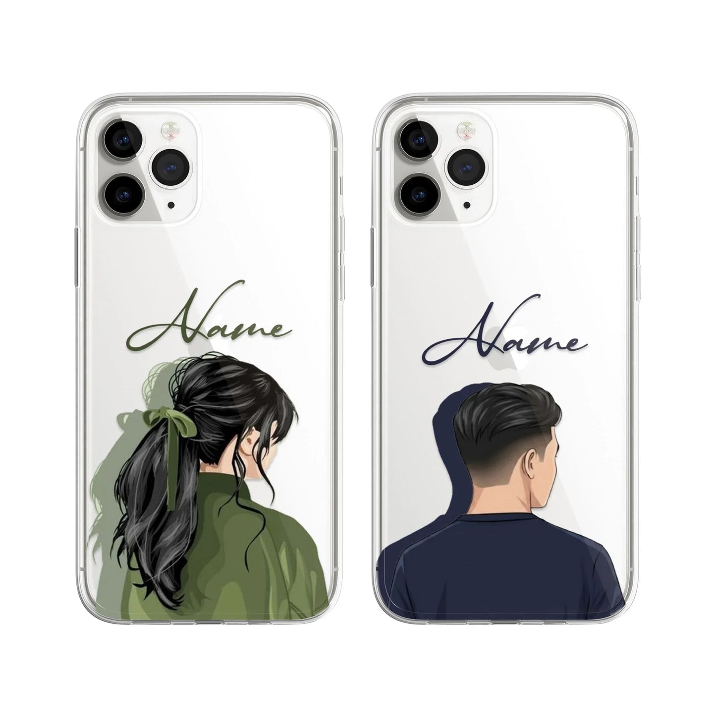 You & Me Minimal Couple Transparent Phone Cover