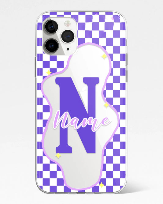 Purple Name Pop Transparent Silicone Phone Cover