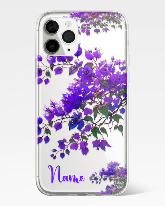 Bougain Bloom Vines Transparent Silicone Phone Cover
