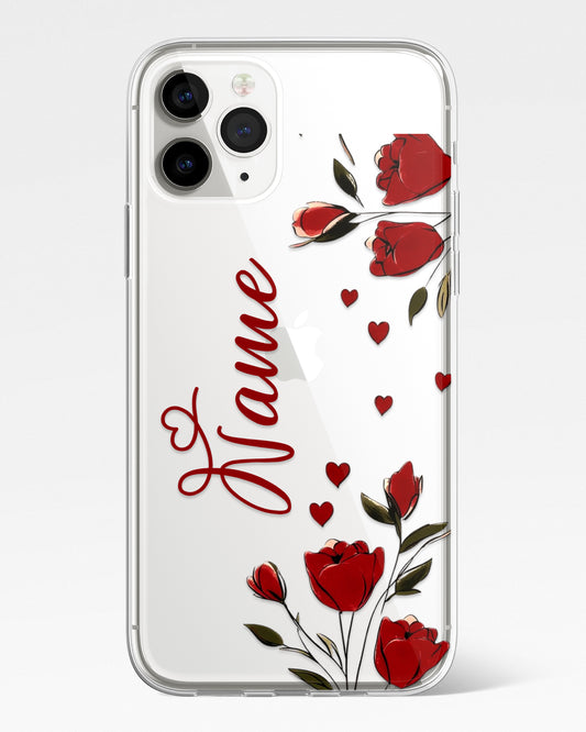 Scarlet Roses Transparent Silicone Phone Cover