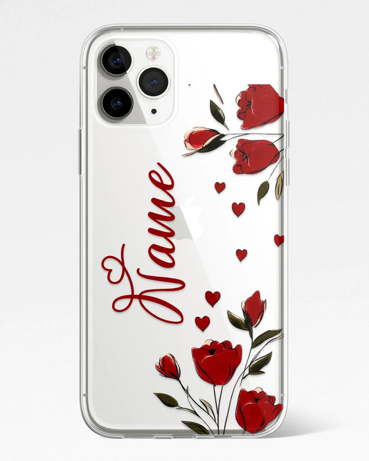 Scarlet Roses Transparent Silicone Phone Cover