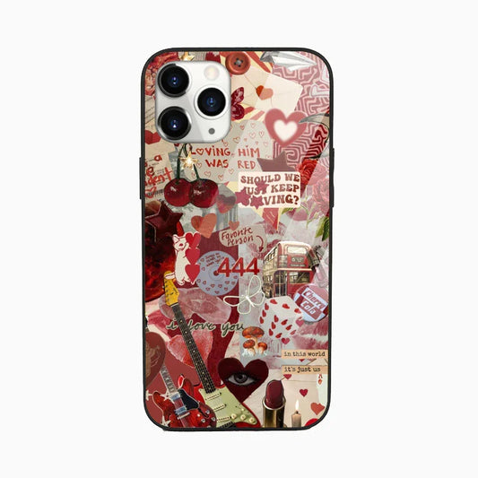 Crimson Blaze Aesthetic Glossy Phone Cover