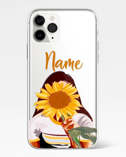 Golden Petals Transparent Silicone Phone Cover