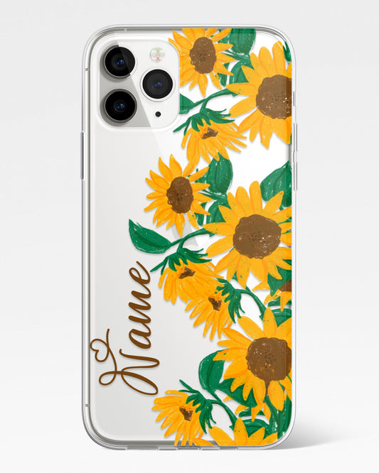 Sunlit Sunflowers Transparent Silicone Phone Cover