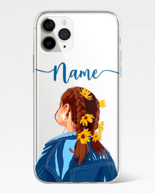 Wildflower Braid Transparent Silicone Phone Cover
