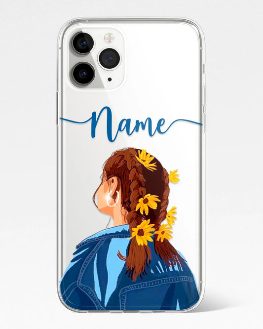 Wildflower Braid Transparent Silicone Phone Cover
