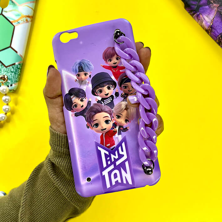 Tiny Tan BTS Purple Chain Phone Cover - Main Image