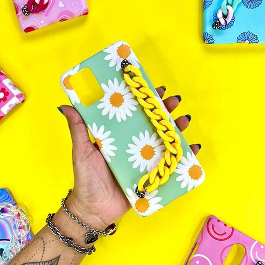 White Petals Yellow Chain Phone Cover