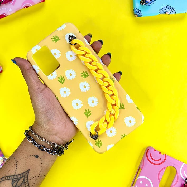 Cute Floral Yellow Chain Phone Cover – Casebasket
