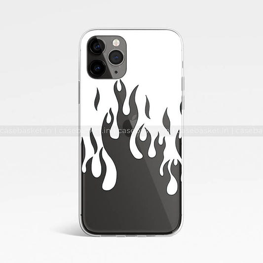 Transparent Flame Silicone Phone Cover