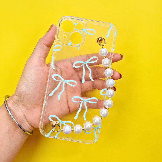Baby Blue Transparent Pearl Phone Cover