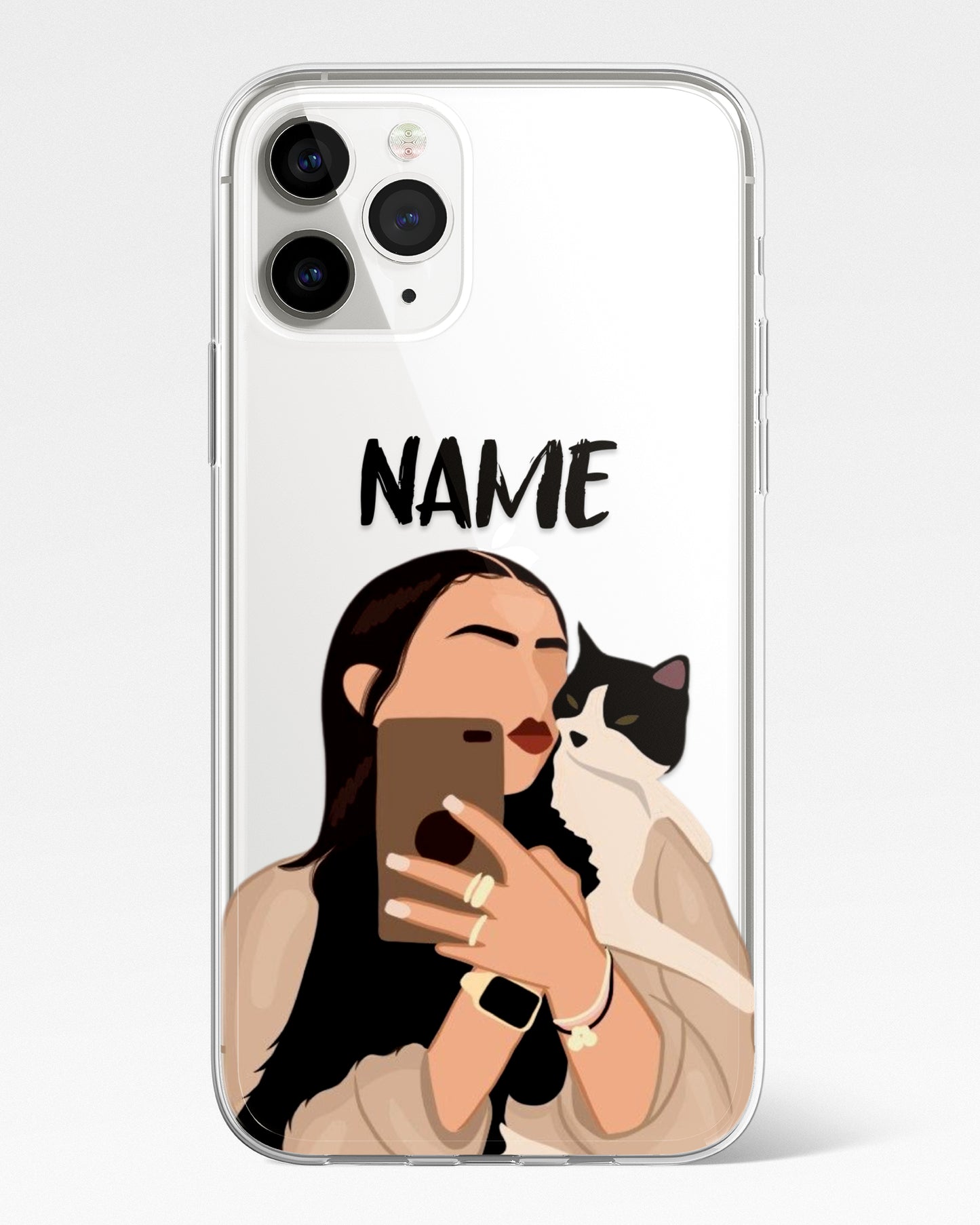 Purrfect Selfie Transparent Silicone Phone Cover