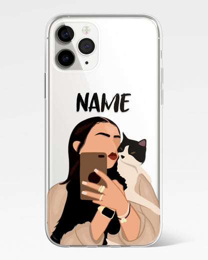 Purrfect Selfie Transparent Silicone Phone Cover