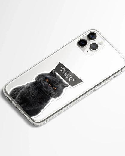 Warning Cat Mode Transparent Phone Cover