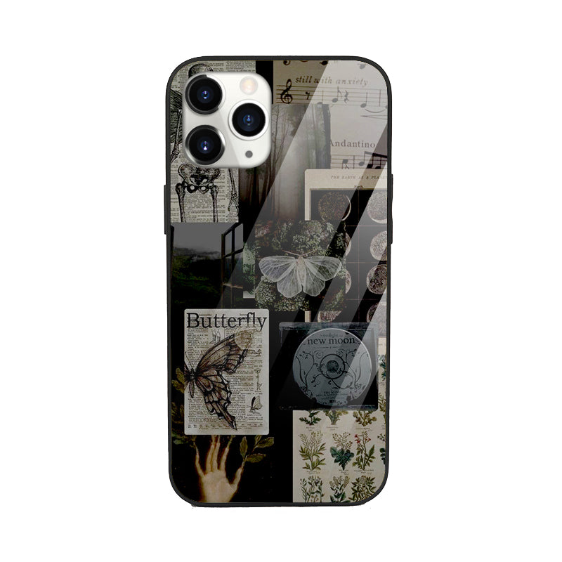 Midnight Moths Aesthetic Glass Phone Cover