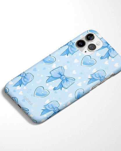 Dreamy Blue Bow Hearts Phone Cover