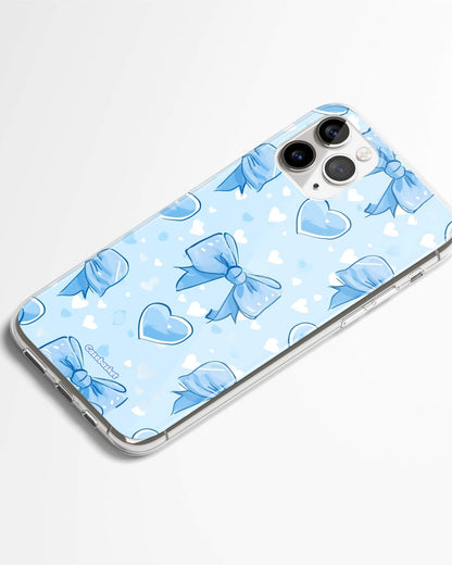 Dreamy Blue Bow Hearts Phone Cover