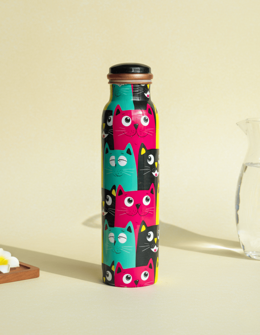 Happy Whiskers Copper Bottle