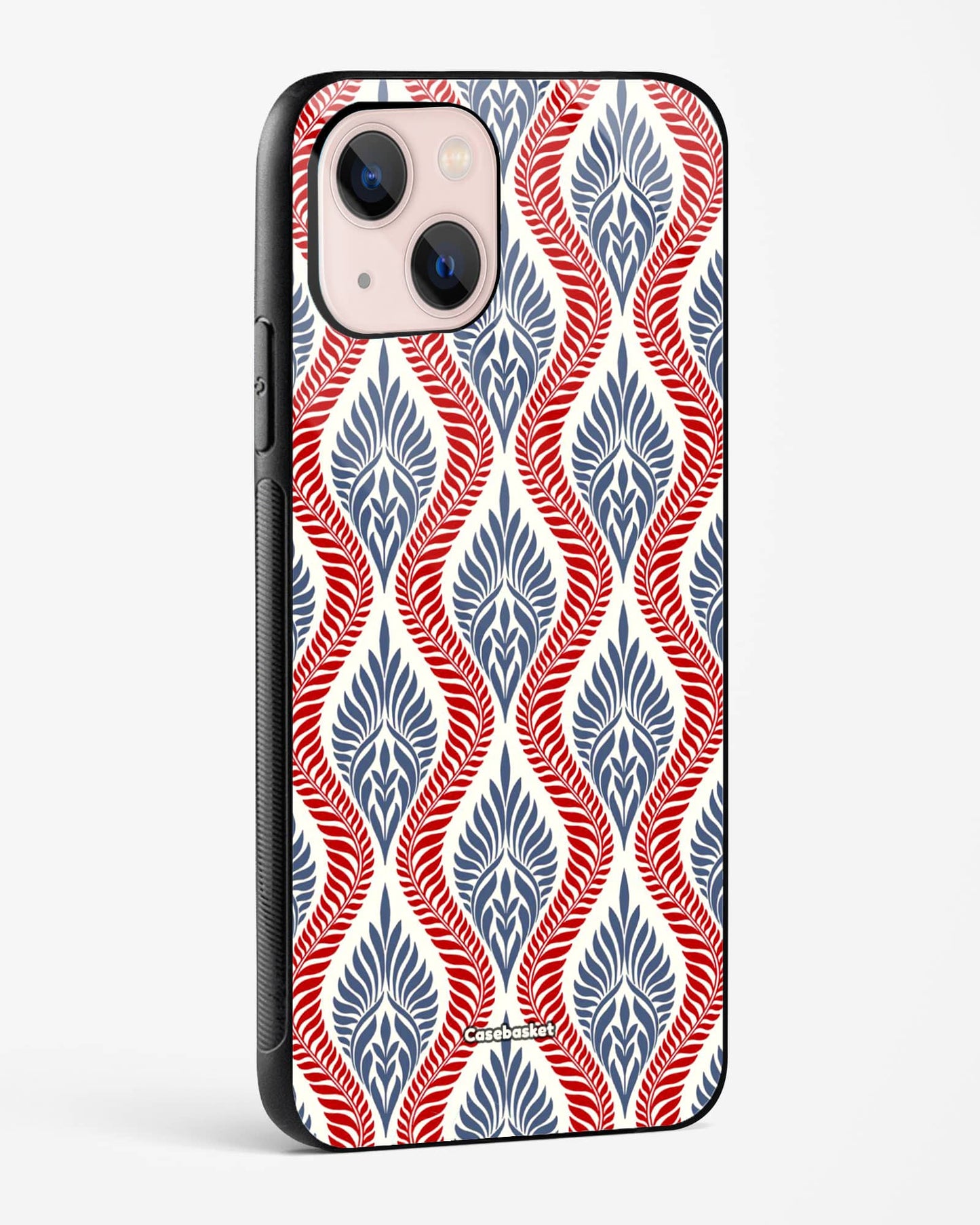Red Blue Motif Print Phone Cover
