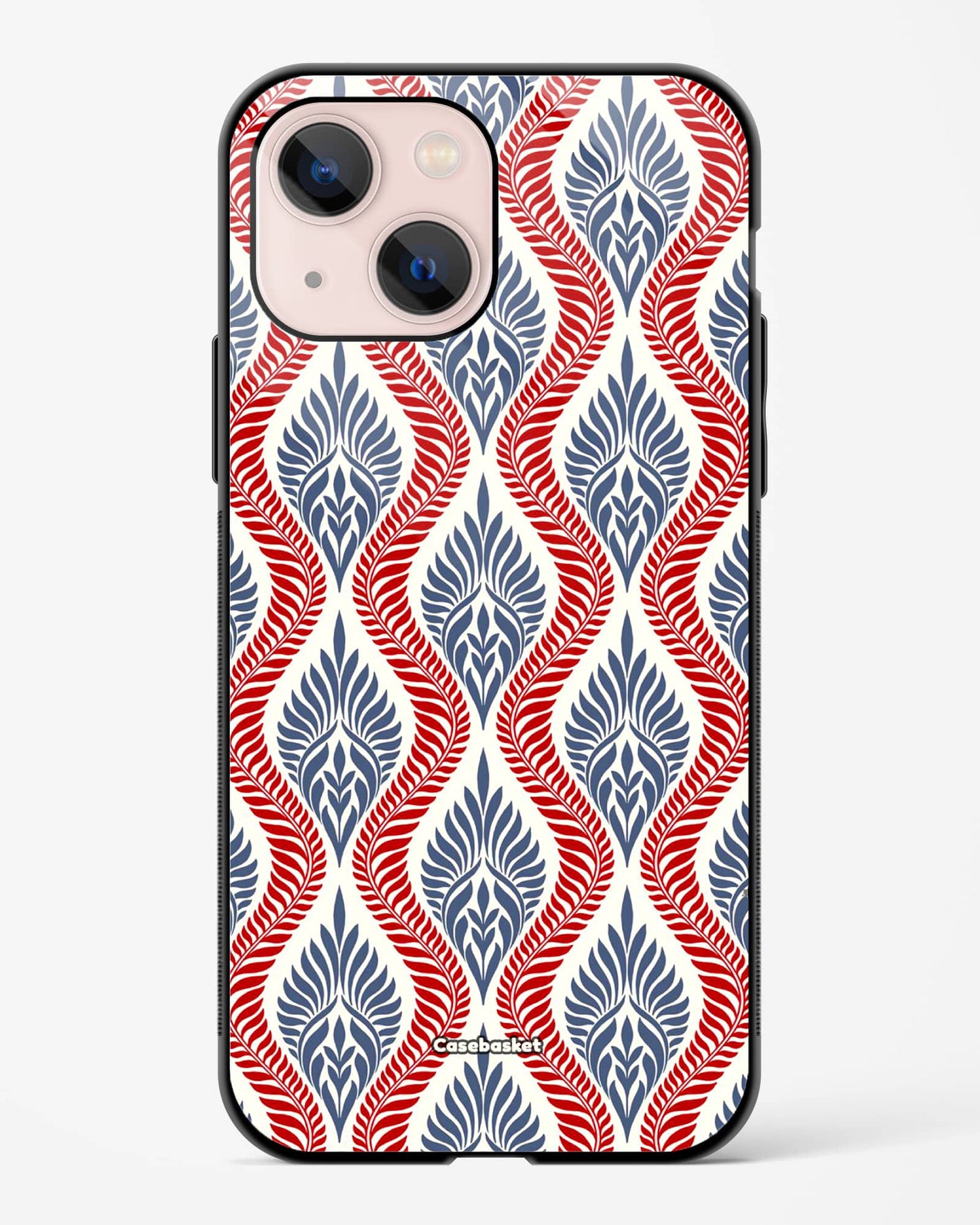Red Blue Motif Print Phone Cover