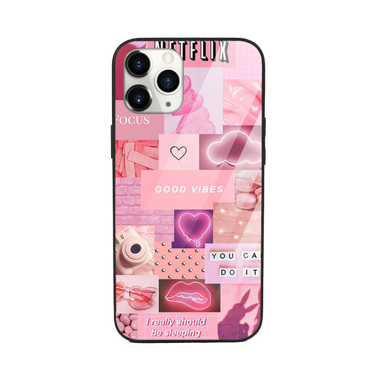 Pink Flicks Aesthetic Glass Phone Cover