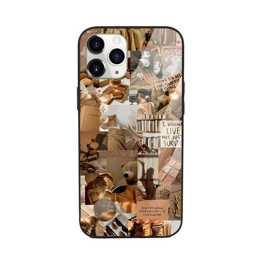 Brown Beauty Aesthetic Glass Phone Cover