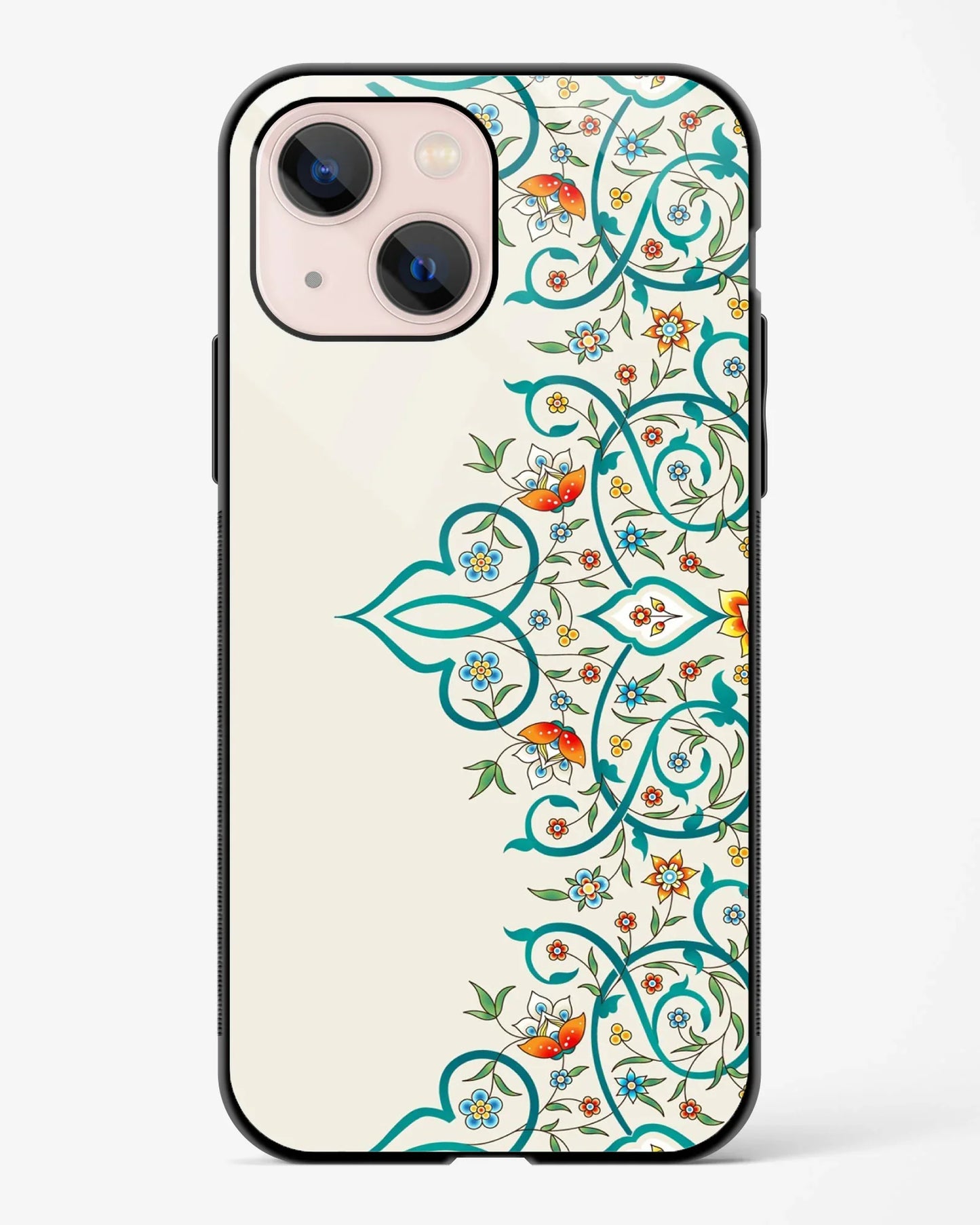 Ivory Floral Edge Mandala Phone Cover