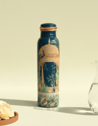 Royal Peacock Palace Copper Bottle